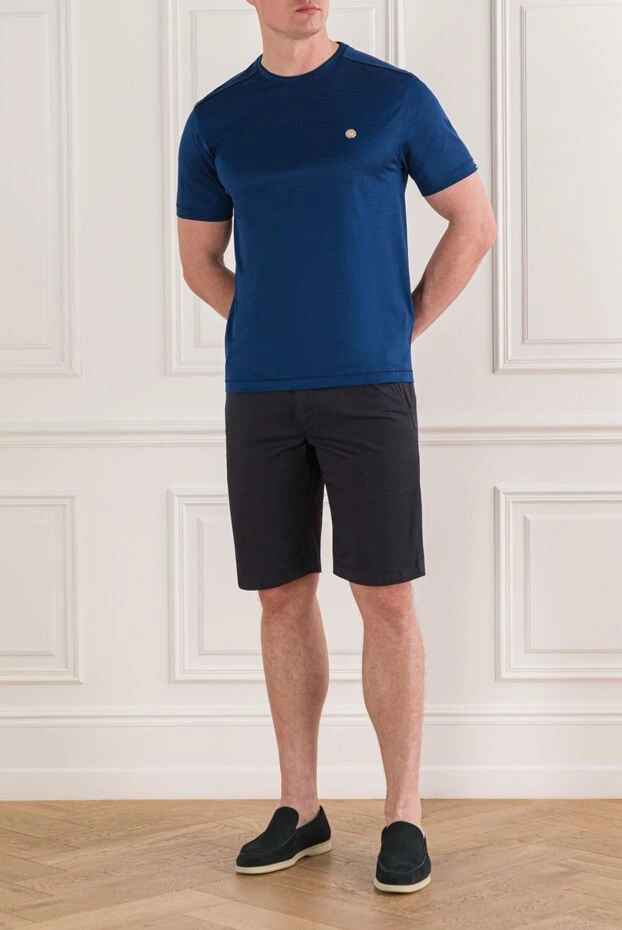 Corneliani ерлерге арналған қою көк түсті мақтадан жасалған чинос шорттары 192062 - фото 2
