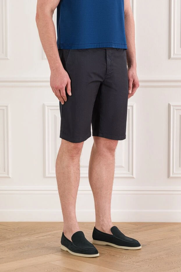 Corneliani мужские темно-синие хлопковые шорты-чиносы 192062 - фото 3