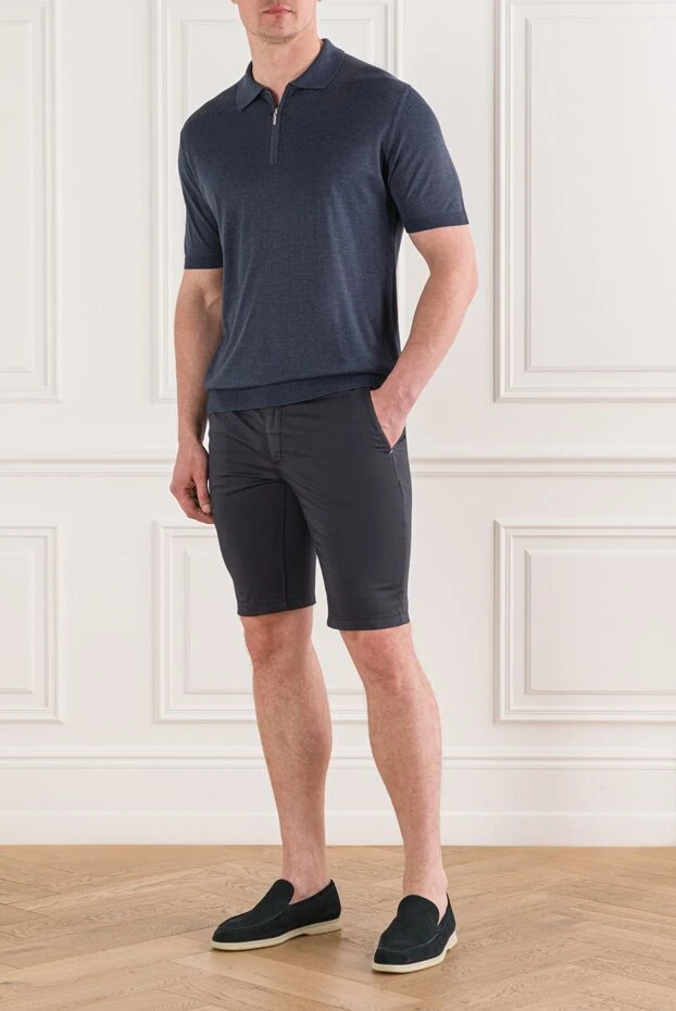 Zilli мужские хлопковые шорты-чиносы темно-серого цвета 192067 - фото 2