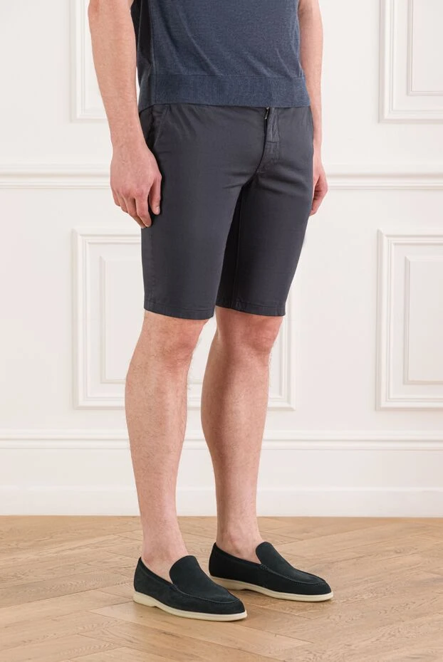 Zilli мужские хлопковые шорты-чиносы темно-серого цвета 192067 - фото 3
