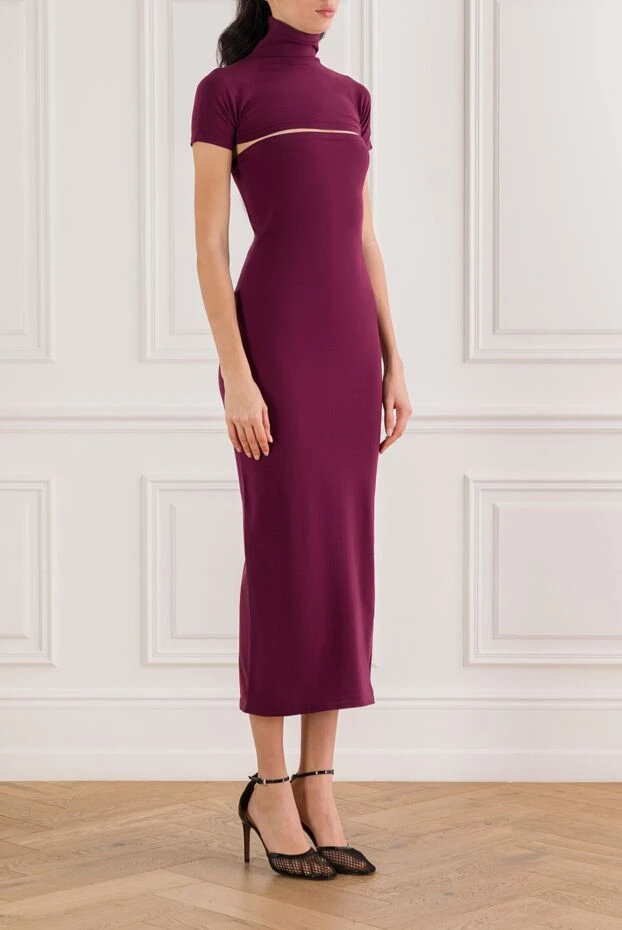 Alaia a dress with cutouts made of fitted gray silk jersey 192070 - photo 3