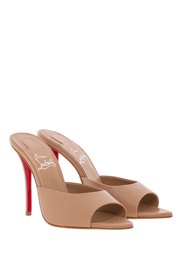 Christian Louboutin бежевый наппа былғарыдан жасалған miss z мульдері 192081 - фото 3