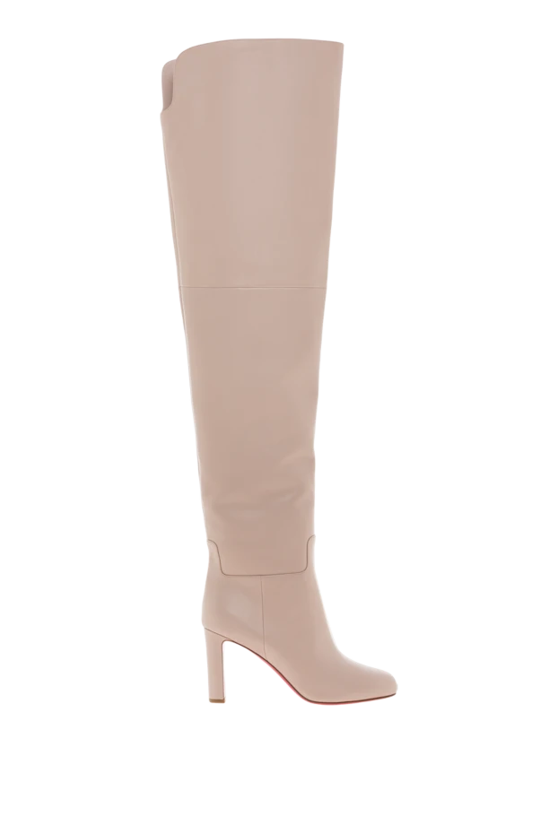 Бежевый түсті, санға дейін жететін люкс етіктер - фото 1