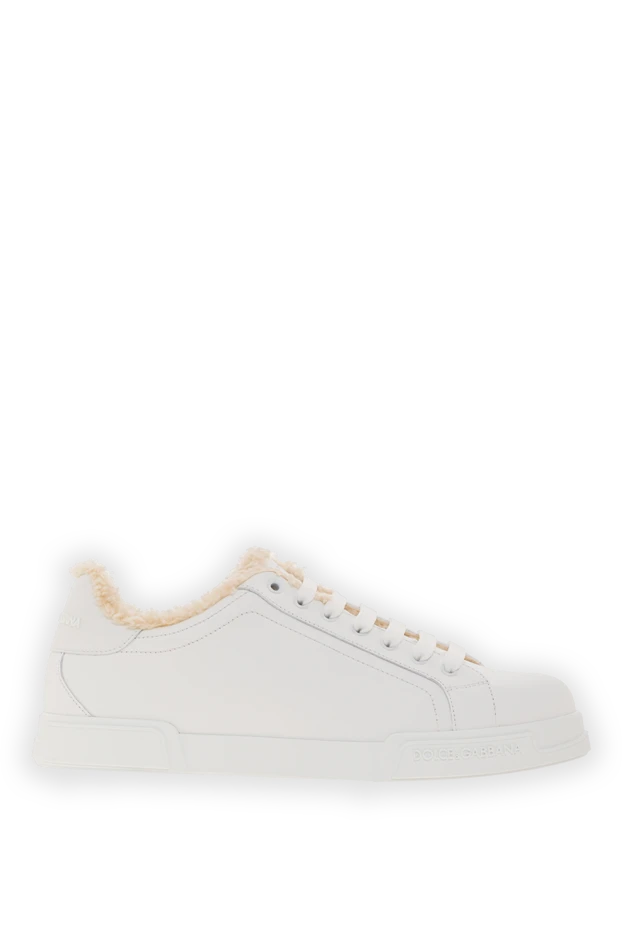 Ақ бұзау терісінен жасалған Portofino жеңіл қысқы кроссовкалары - фото 1