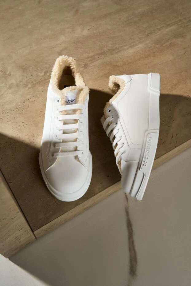 Dolce & Gabbana ақ бұзау терісінен жасалған portofino жеңіл қысқы кроссовкалары 192089 - фото 3