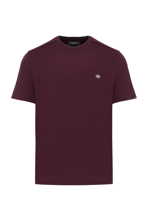 Stefano Ricci maroon cotton t-shirt with metallic logo 192104 - photo 1