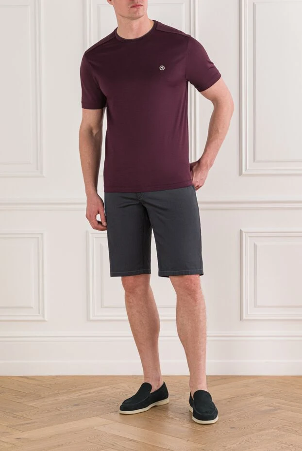 Stefano Ricci maroon cotton t-shirt with metallic logo 192104 - photo 2