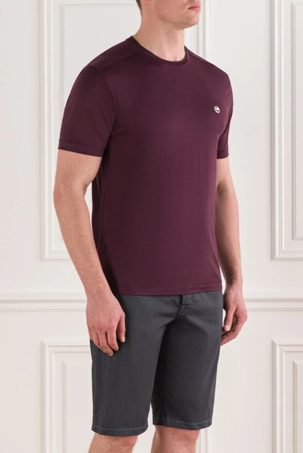 Stefano Ricci maroon cotton t-shirt with metallic logo 192104 - photo 3