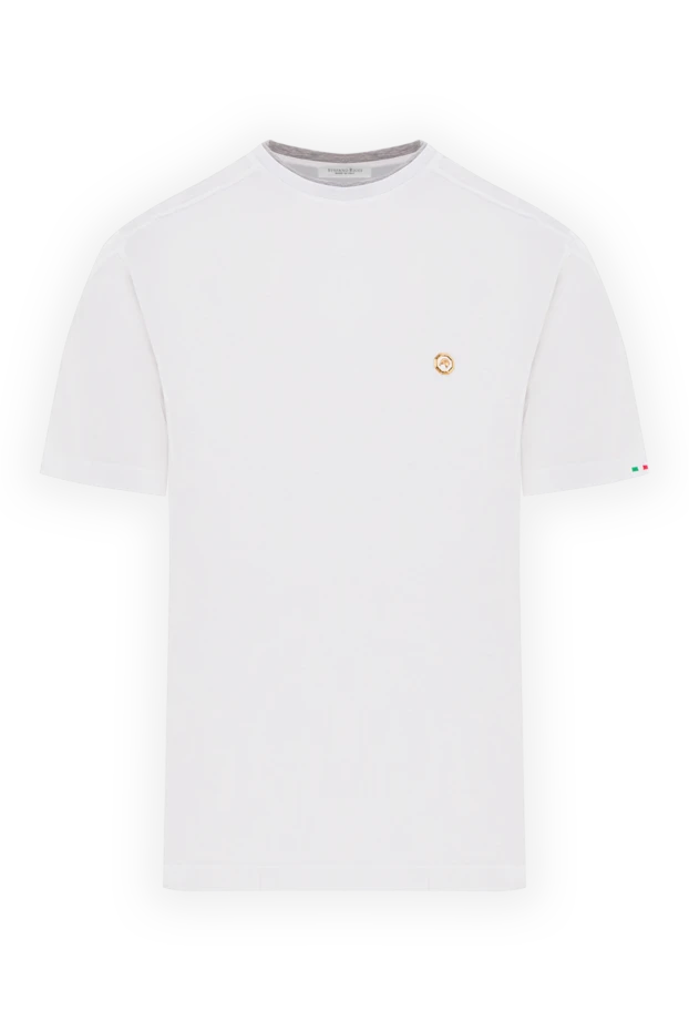 Stefano Ricci white cotton t-shirt with metallic logo 192105 - photo 1