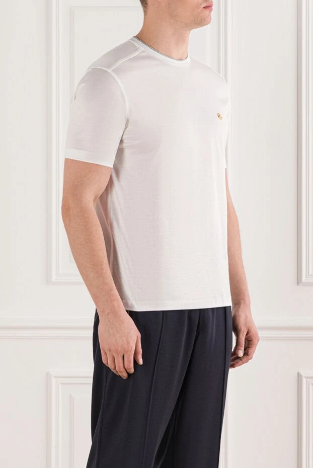 Stefano Ricci white cotton t-shirt with metallic logo 192105 - photo 3