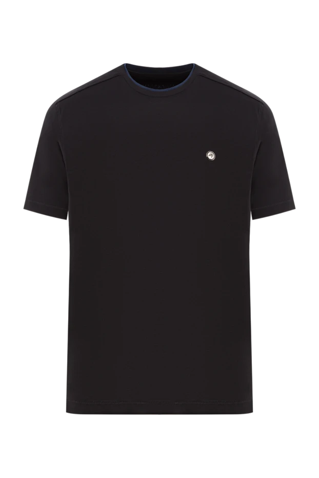 Stefano Ricci black cotton t-shirt with metallic logo 192107 - photo 1