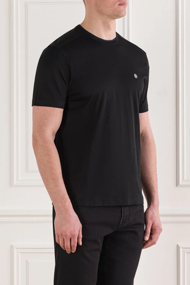 Stefano Ricci black cotton t-shirt with metallic logo 192107 - photo 3
