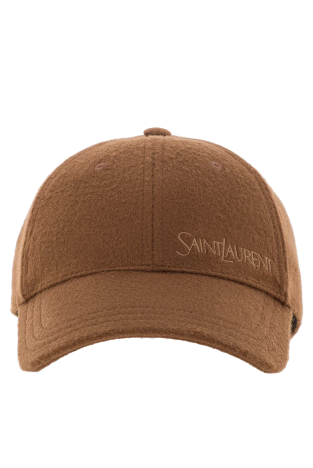 Кепка шестиклинка из кашемира коричневого цвета - фото 1