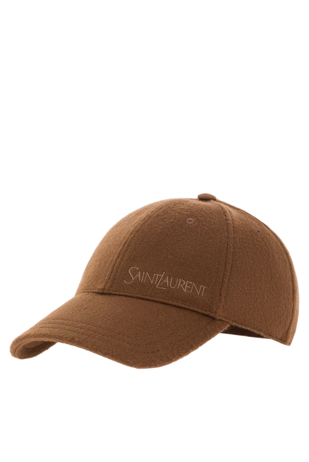 Saint Laurent қоңыр кашемирден жасалған алты панельді қалпақ 192132 - фото 3