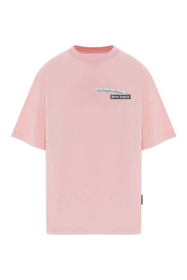 Кең жеңді, қысқартылған қызғылт мақтадан жасалған футболка - фото 1