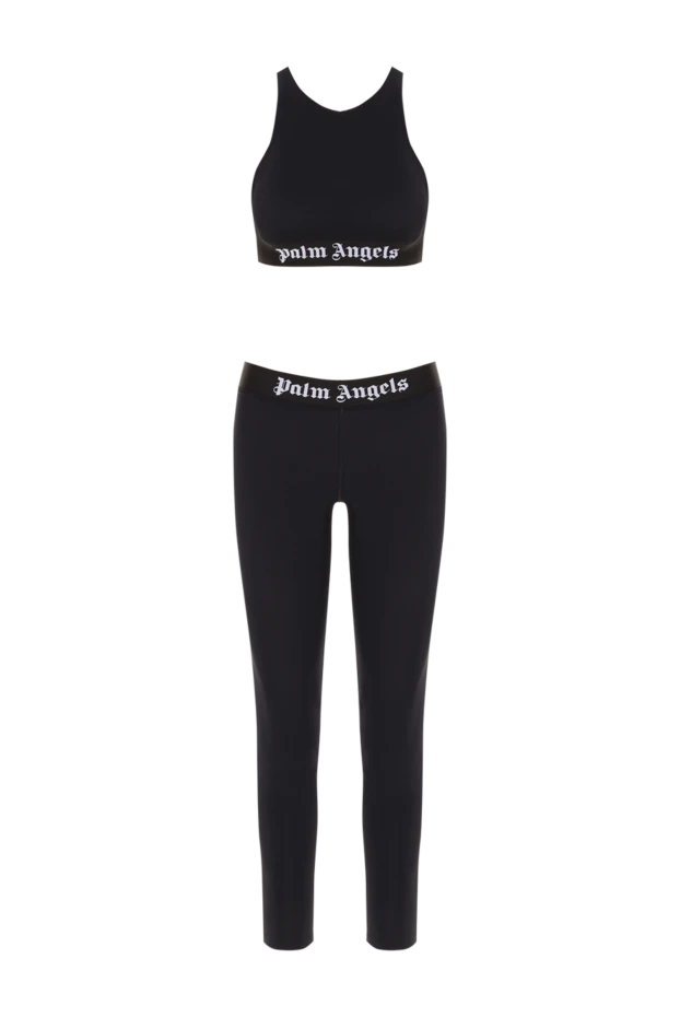 Костюм черный с топом и леггинсами на плотной резинке - фото 1