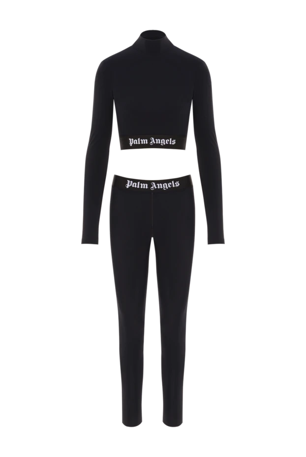 Қысқартылған ұзын жеңді және биік леггинстермен қара костюм - фото 1