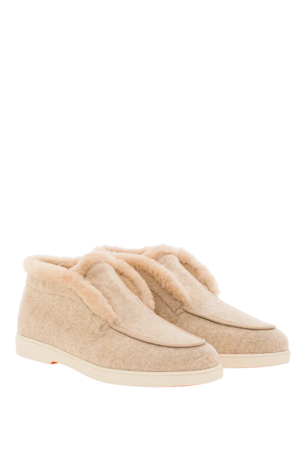 Santoni қой терісімен өрілген бежевый түсті fortune lofers 192143 - фото 3