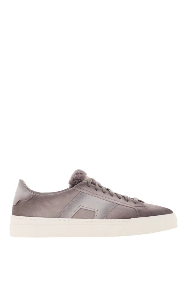 Мужские замшевые кроссовки Gloria серого цвета с подкладкой из меха - фото 1