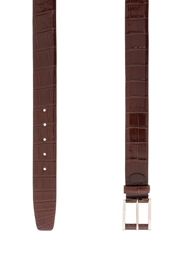 Cesare di Napoli ерлерге арналған қоңыр аллигатор былғары белбеуі 192149 - фото 3