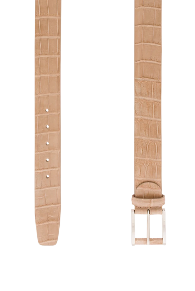 Cesare di Napoli ерлерге арналған бежевый түсті аллигатор былғары белбеу 192150 - фото 3