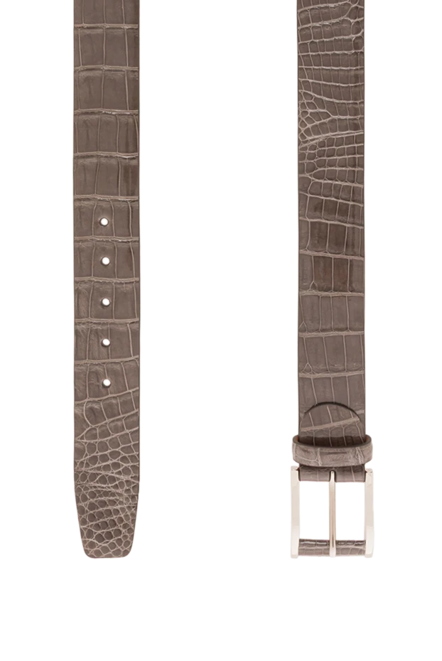 Cesare di Napoli ерлерге арналған сұр аллигатор былғары белбеу 192151 - фото 3