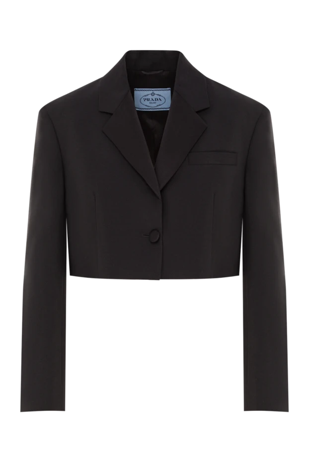 Cropped mohair and wool jacket in black - photo 1