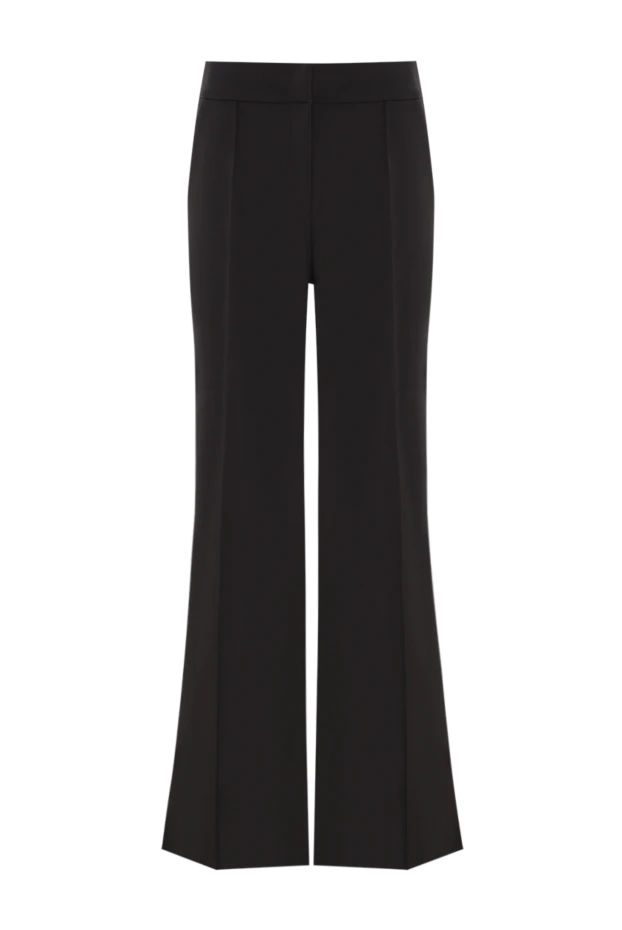 Черные расклешенные брюки из мягкого смесового крепа - фото 1