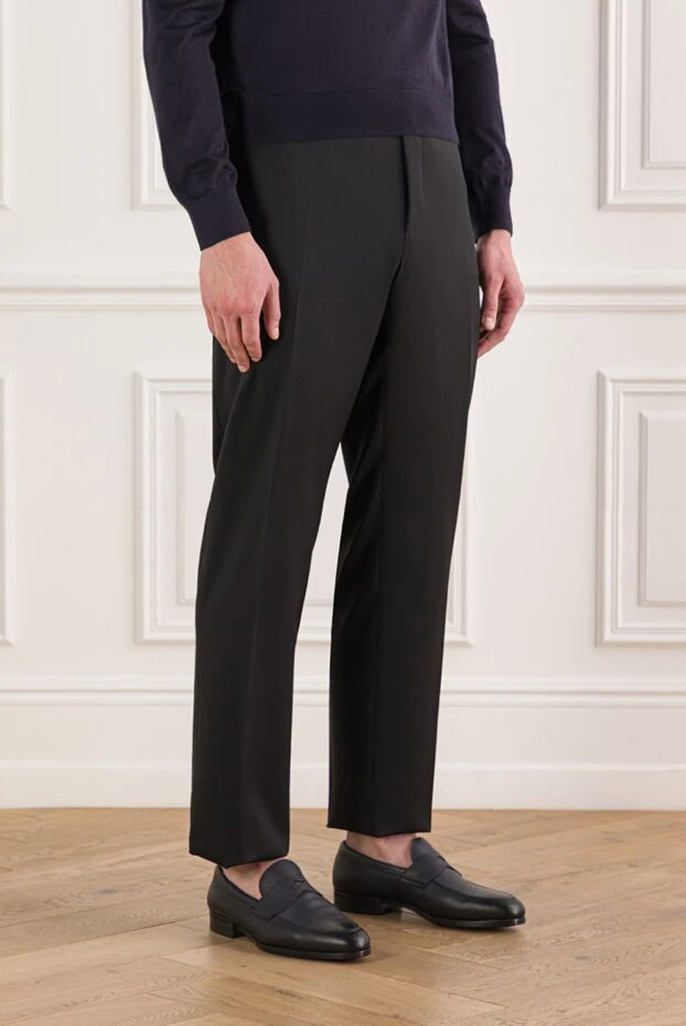Sartoria Latorre классические брюки прямого кроя из шерсти черного цвета 192217 - фото 3