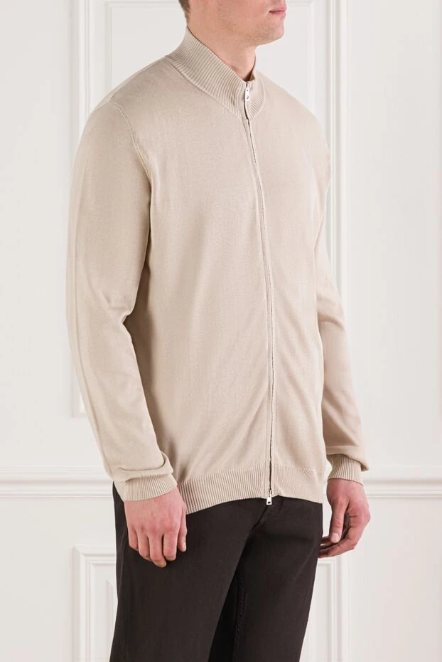 Tombolini ашық бежевый мақта және жібектен жасалған сыдырмасы бар кардиган 192218 - фото 3