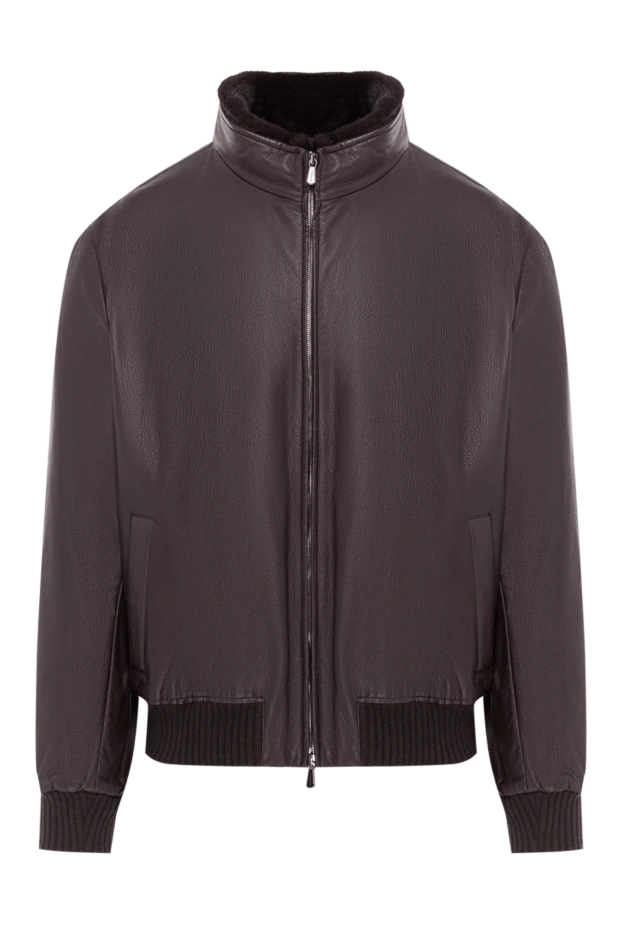 Brown lambskin jacket with natural fur lining - photo 1