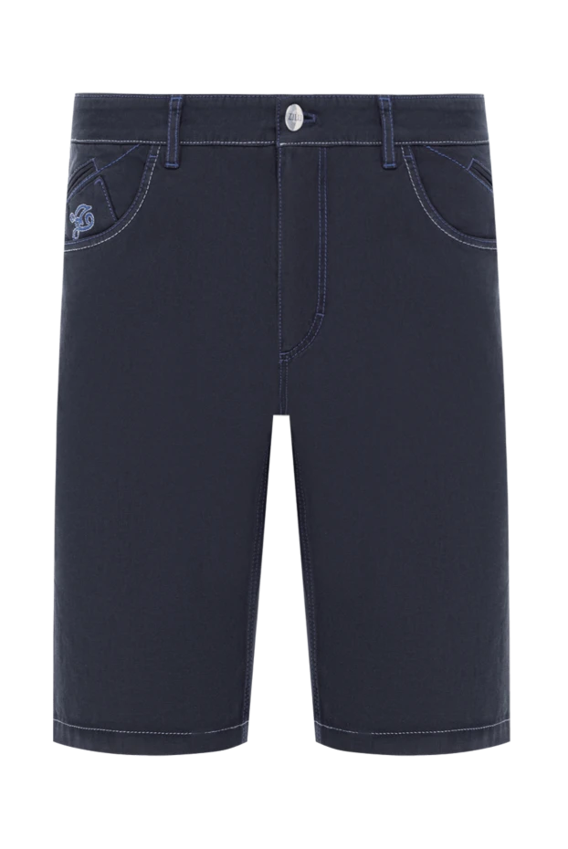 Men's cotton denim shorts with pocket pattern - photo 1