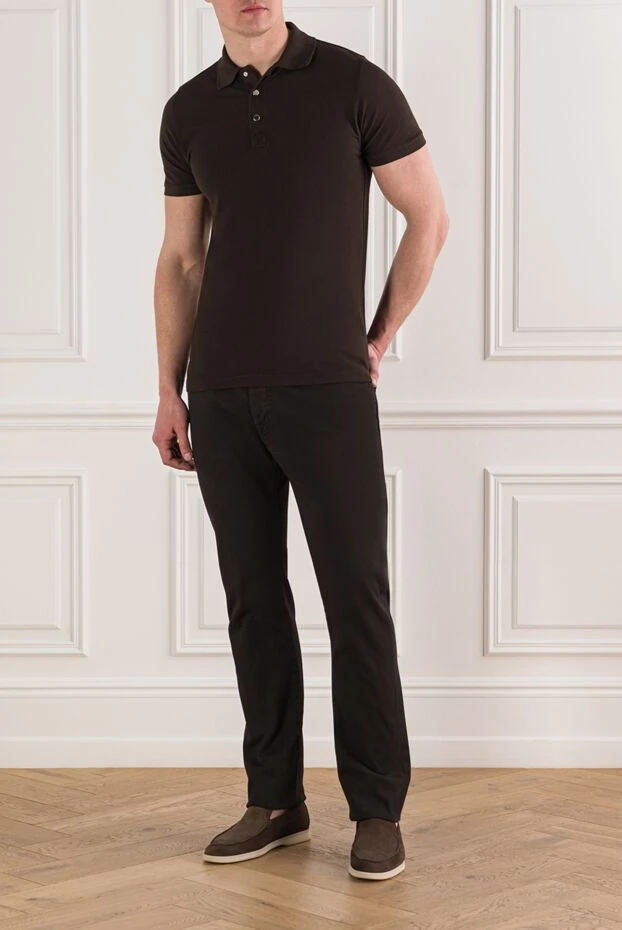 Jacob Cohen джинсы slim fit из высококачественного стрейч-денима коричневого цвета 192226 - фото 2