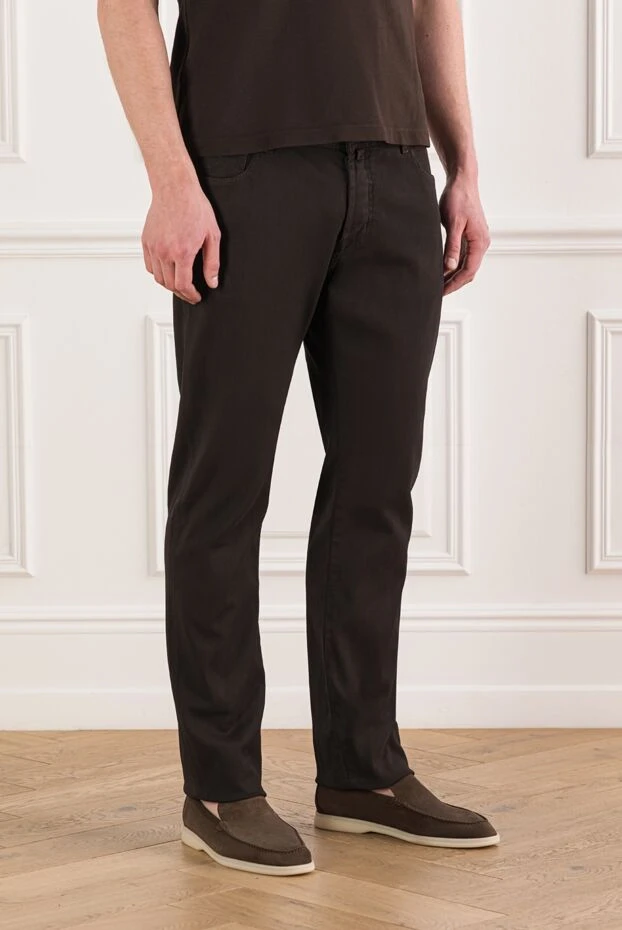 Jacob Cohen джинсы slim fit из высококачественного стрейч-денима коричневого цвета 192226 - фото 3