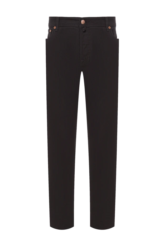 Джинсы slim fit кроя из стрейч-денима черного цвета - фото 1