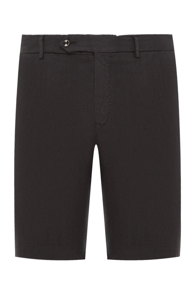 Зығыр және мақтадан жасалған қара түсті ерлерге арналған шорттар - фото 1