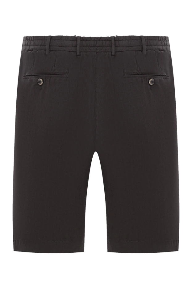 PT01 (Pantaloni Torino) черные мужские шорты на основе льна и хлопка 192230 - фото 2