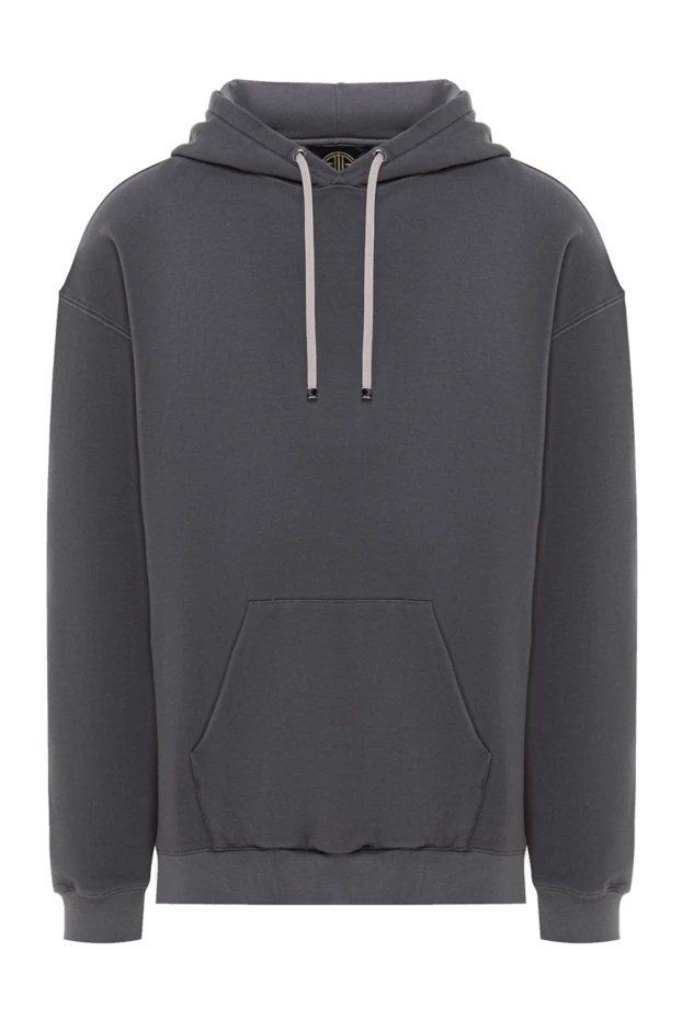 Oversized graphite cotton hoodie - photo 1