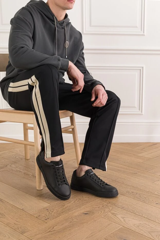 Dolce & Gabbana кроссовки portofino light из черной телячьей кожи
192236 - фото 2