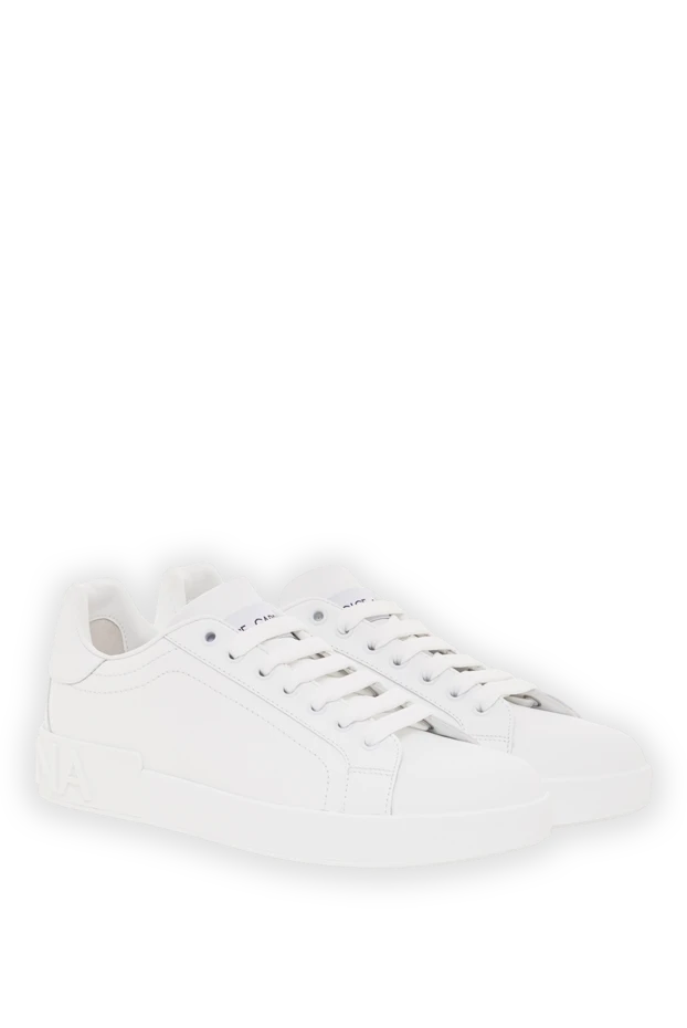 Dolce & Gabbana белые женские cникеры portofino из телячьей кожи 192240 - фото 3