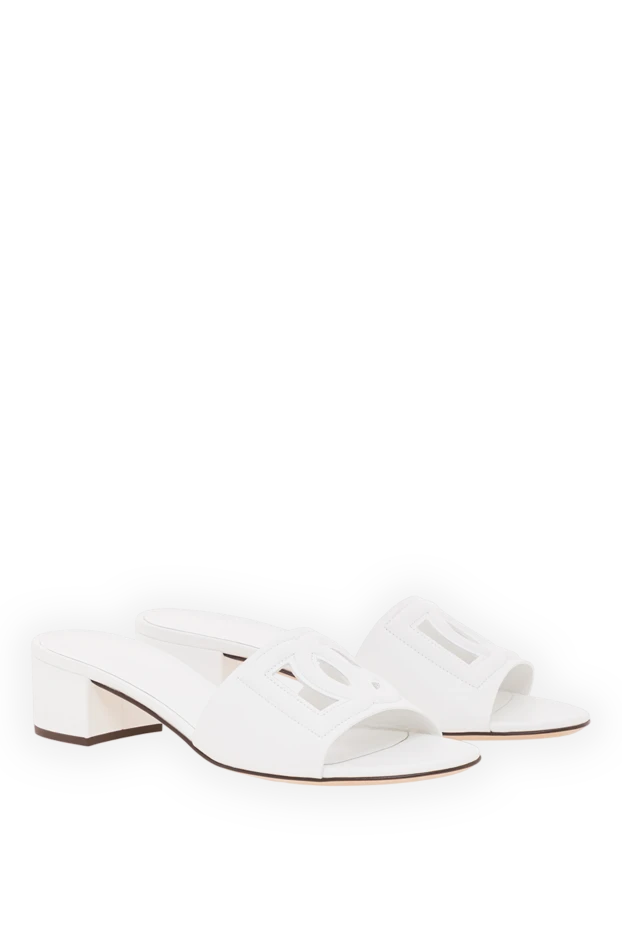 Dolce & Gabbana ақ түсті dg millennials логотипі бар бианка бұзау терісінен жасалған сырғанақтар 192242 - фото 3