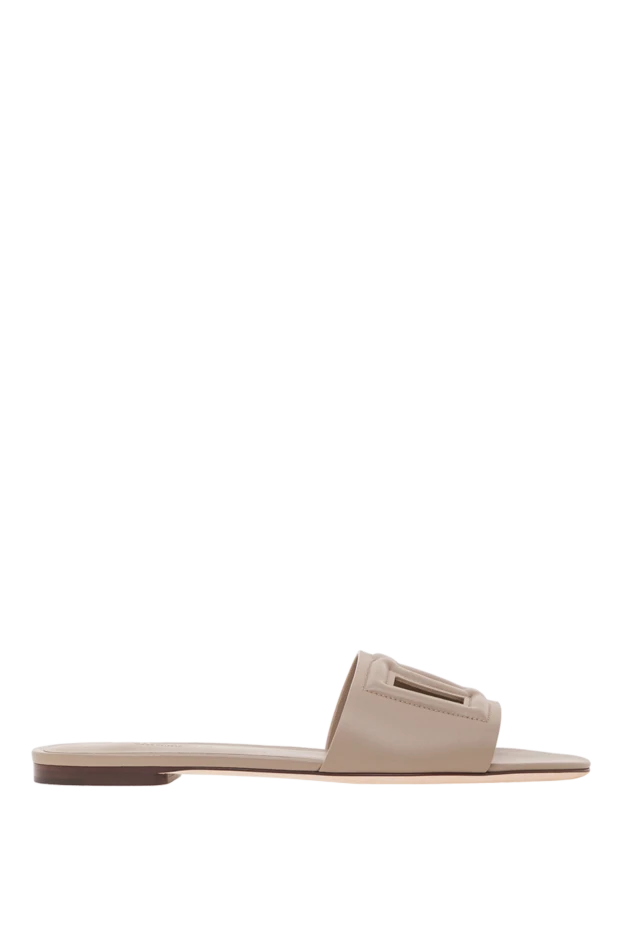 Bianca DG Millennials логотипі бежевый түсті бұзау терісінен жасалған сырғанақтар - фото 1