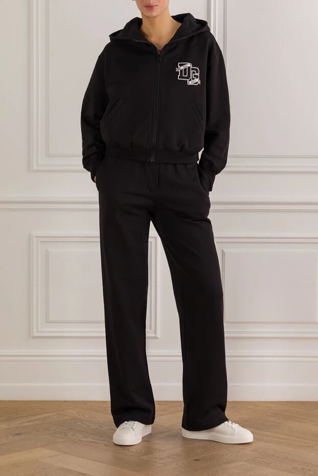 Dolce & Gabbana black tracksuit consisting of an oversized hoodie and wide-leg trousers 192250 - photo 2