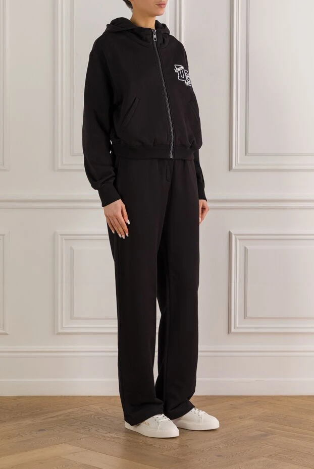 Dolce & Gabbana черный спортивный костюм из худи оверсайз и широких брюк 192250 - фото 3