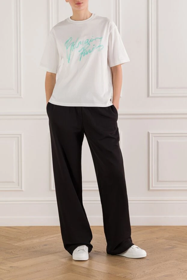 Dolce & Gabbana черные спортивные брюки с широкими штанинами и белым логотипом 192251 - фото 2