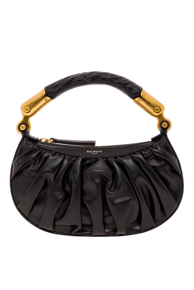 Мини-сумка Ebene из телячьей кожи черная - фото 1