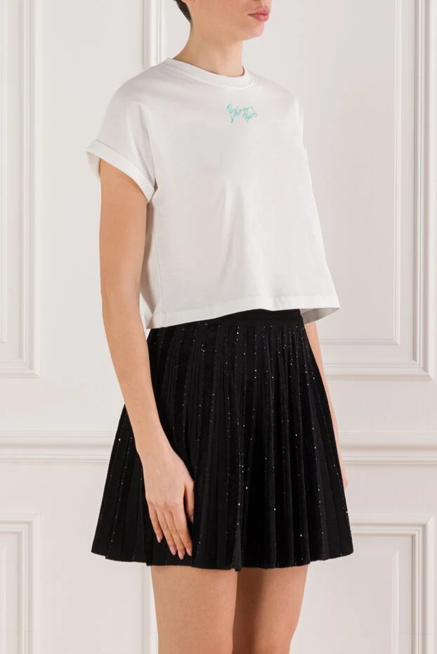 Balmain white cotton t-shirt with contrasting print 192256 - photo 3