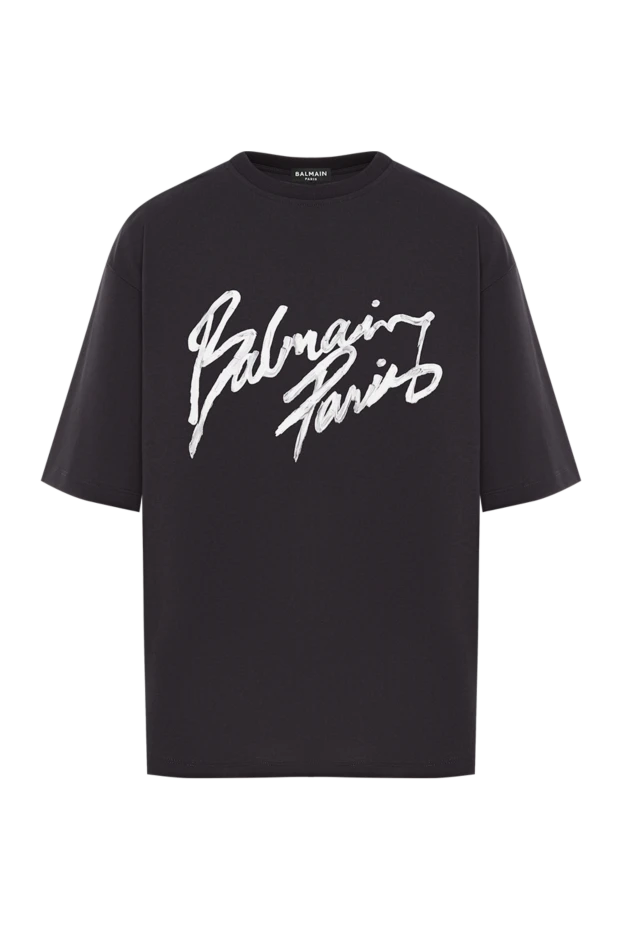 Black oversized T-shirt with a brushstroke logo print
- photo 1