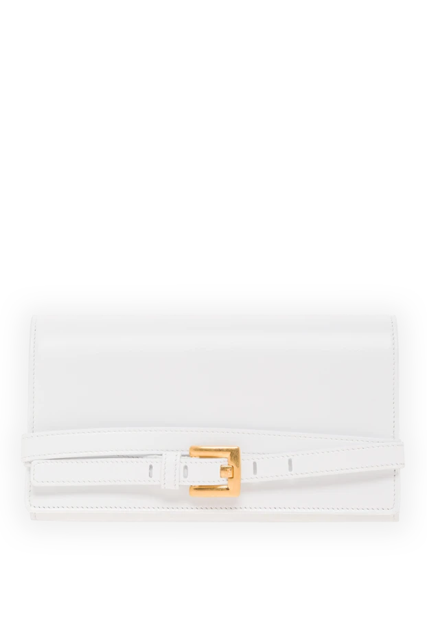 White calfskin clutch with chain Shuffle - photo 1