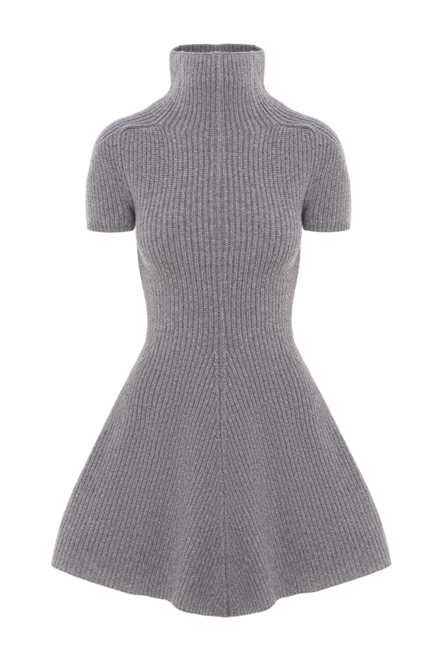 Кашемировое платье с короткими рукавами серого цвета - фото 1